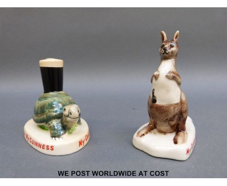 Two Carltonware Guinness figures, a kangaroo and a tortoise