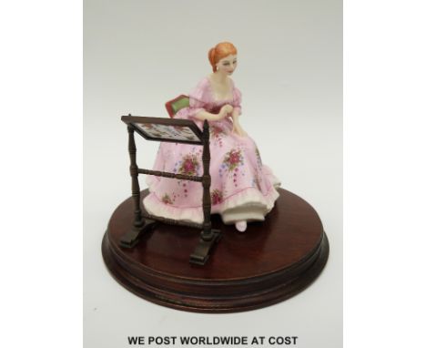 Royal Doulton limited edition 458/750 figurine from the Gentle Arts Series 'Tapestry Weaving' HN3048 with plinth, stand and b