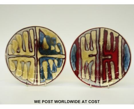 Two retro Poole plates (20.5cm diameter)