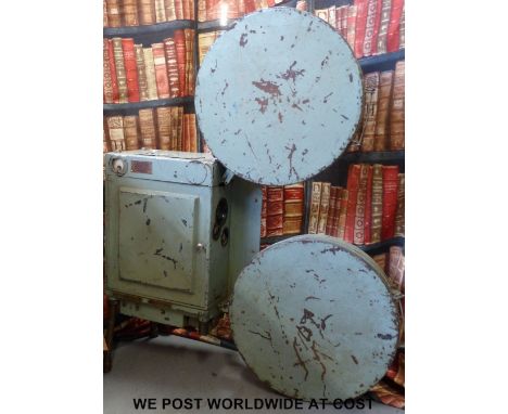 A vintage 35mm portable film or movie projector with removable film cans and extending legs, believed to be by GBN and ex Roy