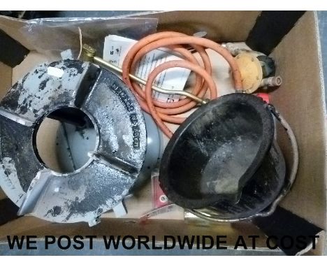 A Sievert propane gas melting pot, burner, ladle and various heads and controls