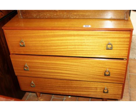 Light oak chest of three drawers