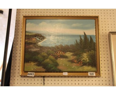 Oil painting of seascape signed Kaiser to bottom left, 40 x 29.5cm