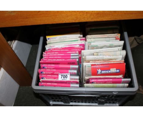 Box of vintage Ordnance Survey maps