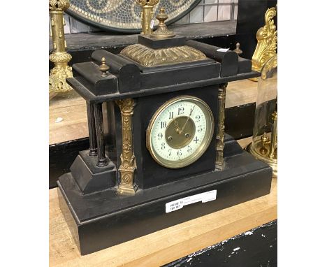 LARGE SLATE MANTLE CLOCK 40CMS (H) APPROX