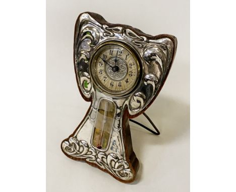 HM SILVER BAROMETER CLOCK - ART NOUVEAU A/F 17CMS (H) APPROX