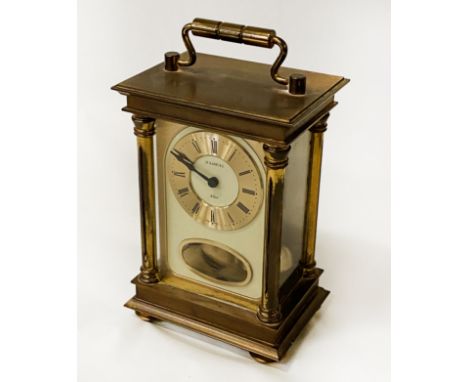 8 DAY CARRIAGE CLOCK WITH KEY - 19 CMS (H) INCLUDING HANDLE