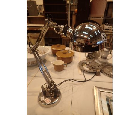 Modern chrome plated table top anglepoise style lamp 