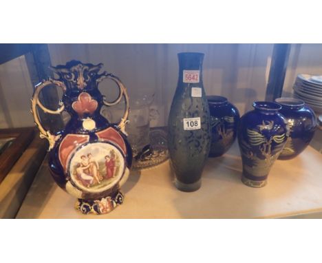 Collection of mixed ceramic, glass and two wristwatches