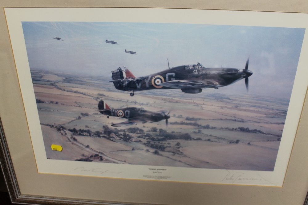 A FRAMED AND GLAZED LIMITED EDITION ROBERT TAYLOR PRINT 'EAGLE SQUADRON ...