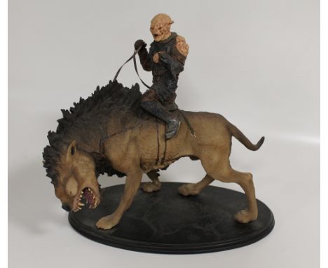 A BOXED SLIDESHOW WETA COLLECTIBLES LORD OF THE RINGS RETURN OF THE KING "GOTHMOG WITH WARG" POLYSTONE STATUE