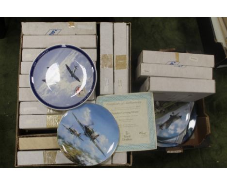 A COLLECTION OF TWENTY FIVE MAINLY BOXED WORD WAR II AVIATION INTEREST PICTURE PLATES, to include makes by Bradford Exchange,