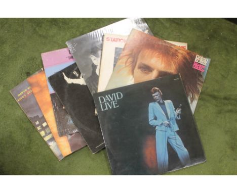 A QUANTITY OF DAVID BOWIE RECORDS, TO INCLUDE DAVID LIVE, SPACE ODDITY, YOUNG AMERICANS, THE MAN WHO SOLD THE WORLD, THE THIN