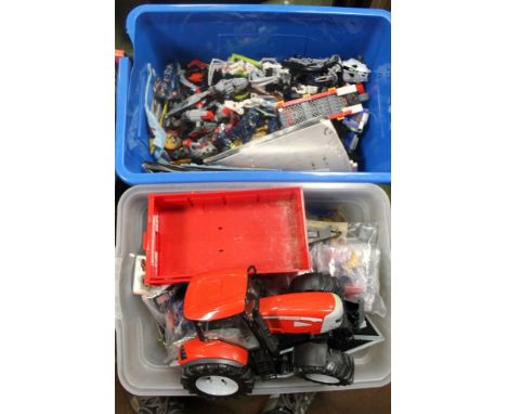 A LARGE COLLECTION OF ASSORTED LEGO, together with a Bruder large scale McGormick tractor and trailer