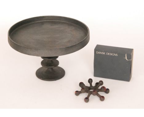 Robert Welch - A cast iron 'Hobart' tazza of circular form with a triple ring support, stamped and bearing Design Centre labe