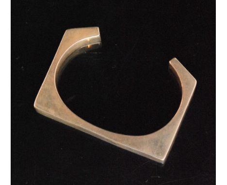 Unknown - A 1970s modernist cuff bangle of squared form, stamped 925. 