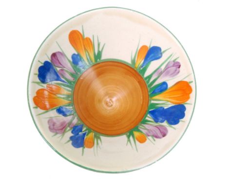 Clarice Cliff - Crocus - A shape 383 Conical bowl circa 1929 radially hand painted to the interior with crocus flowers with o