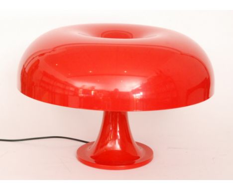 After Artimede - A copy of the 'Nesso' lamp in red, height 36cm and diameter 53cm.
