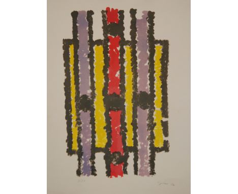 William Gear, RA (1915-1997) - Red, yellow, pink, lithograph, signed in pencil and dated '52, numbered 3/50, unframed, 64cm x