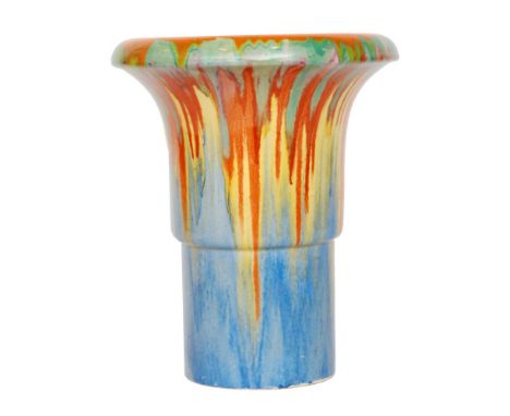 Clarice Cliff - Delecia - A large shape 375 Archaic vase circa 1930 hand painted with multicoloured running enamels, DELECIA 