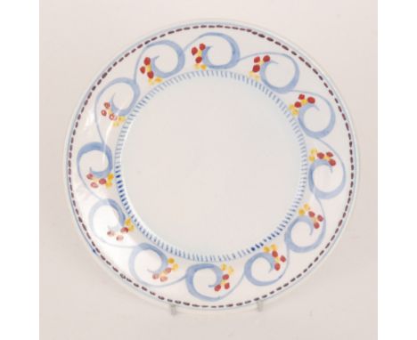 Clarice Cliff - Gordon Forsythe - Duchess of York - An Art in Industry circular side plate circa 1934 hand painted to the bor