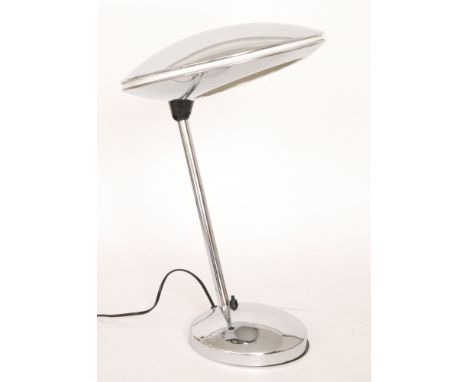 Lumess, Swiss - A chromium plated angle poise lamp of elliptical form, height 46cm.