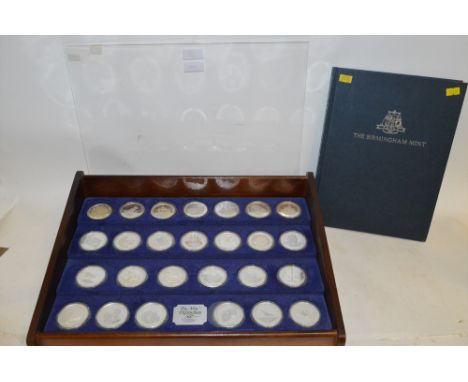 Cased set of twenty six silver commemorative coins ' The New Elizabethan Age ', by The Birmingham Mint; together with The Cou