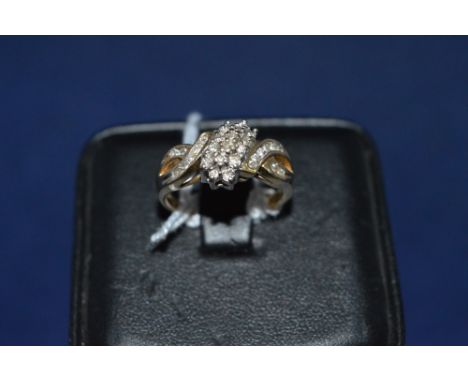 Diamond ring, on 9ct yellow gold shank, ring size O.