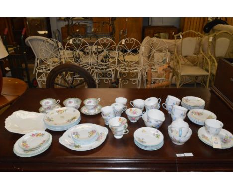 Shelley Wildflowers tea service, twelve cups and saucers; together with plates; jug; and other items.