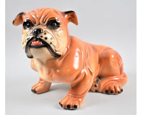 A Continental Ceramic Bull Dog, 28cm high 