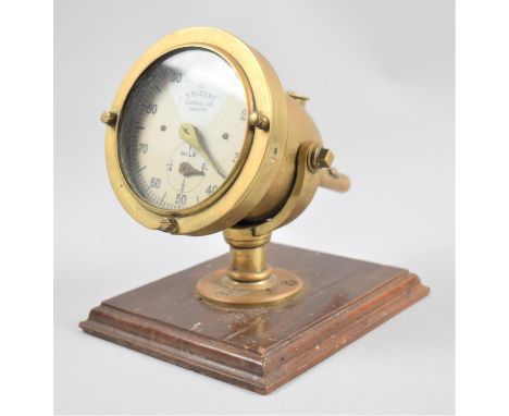 A Vintage Brass Ships Log, The Trident Taffrail Log, 13.5cm Diameter 