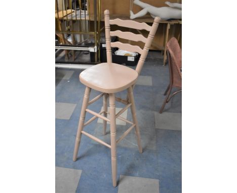 A Painted Ladder Back Kitchen Bar Stool 