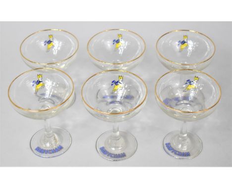 A Set of Six Vintage Babycham Glasses 
