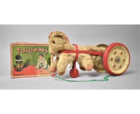 A Vintage Child's Horse Toy Together with Chad Valley "Tidleywinks" (Condition Issues) 