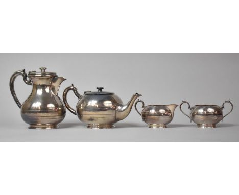 An Edwardian Silver Plated Four Piece Tea Service by Walker &amp; Hall 