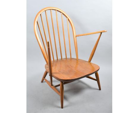 A Vintage Ercol Hoop Back Chair, Missing One Arm 