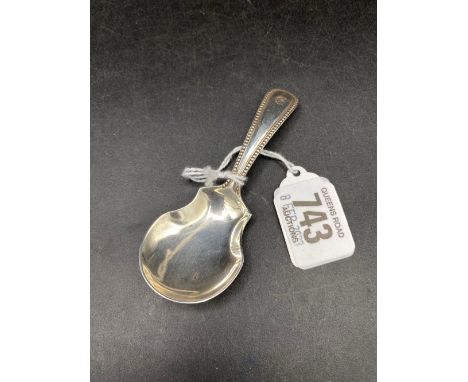 SILVER CADDY SPOON, LONDON BY G.J &amp; D.F