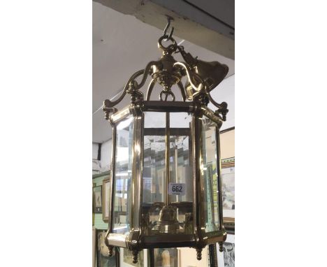 BRASS &amp; GLASS CEILING LANTERN