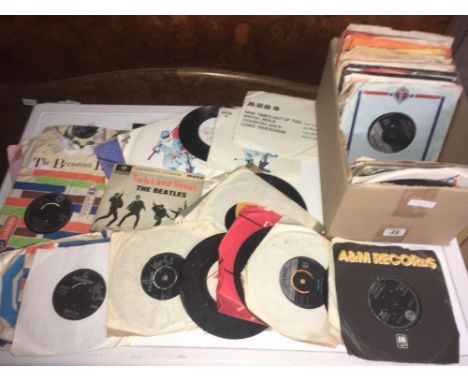 QTY OF 45 RPM RECORDS, INCL; BEATLES, ROLLING STONES &amp; OTHER ARTISTS