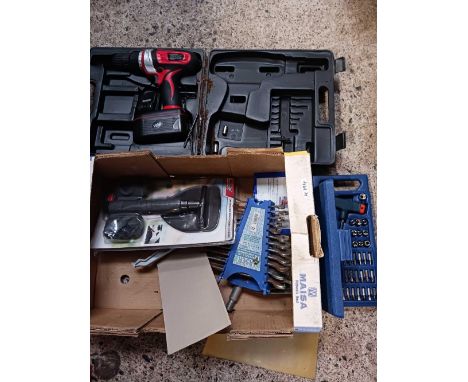 3 CARTONS OF MISC INCL; POP UP GARDEN WASTE BAG, JUMP CABLES, WAX CANDLES, SPANNERS &amp; OTHER TOOLS &amp; CORDLESS DRILL WI