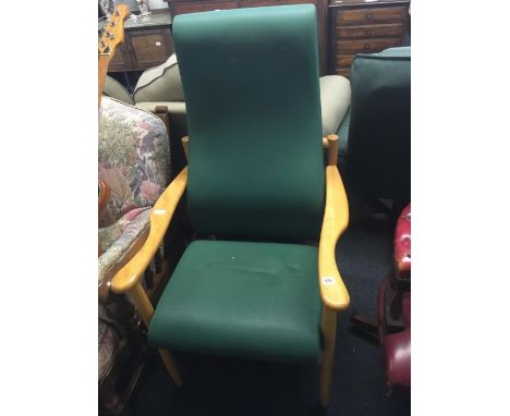 ERCOL 1990 PVC HIGH BACKED ARMCHAIR IN GREAT CONDITION