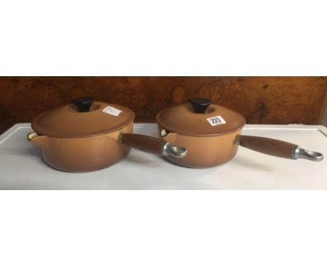 2 X LE CREUSET BROW FRENCH ENAMEL PENS