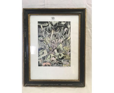 A MODERN COLOUR SCREEN PRINT, SIGNED INDISTINCTLY [BOND?] IN PENCIL WITH THE REMAINS OF AN EXHIBITION LABEL TO THE REVERSE, 2