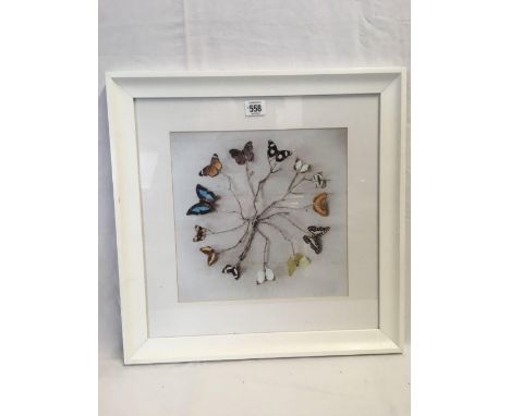 DECORATIVE COLOUR PRINT OF A BUTTERFLY TREE, 18" X 18”