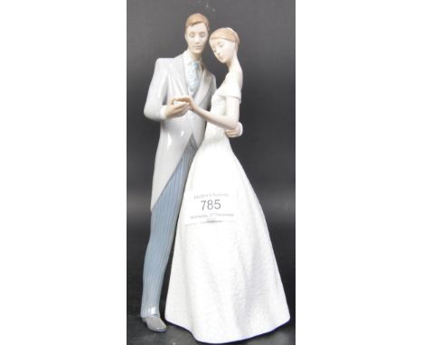 Lladro - Together Forever - A vintage 20th century Spanish porcelain figurine in the form of a couple dancing in evening wear
