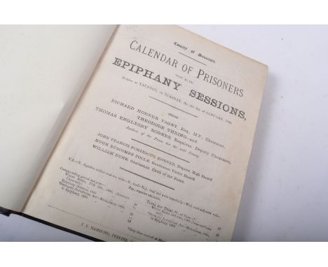 Calendar Sessions &amp; Assizers Somerset. Printed 1886 - 1889 - Vintage printed Calendar of Prisoners tried at the epiphany 