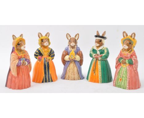 Royal Doulton - Bunnykins - The Tudor Collection - Henry VIII Wives -&nbsp; A collection of five vintage 20th century NOS New