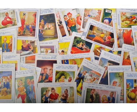 A Bamforth Comic - A collection of approximately 30 Bamforth Comic 1950's and 1960's vintage comical postcards with illustrat