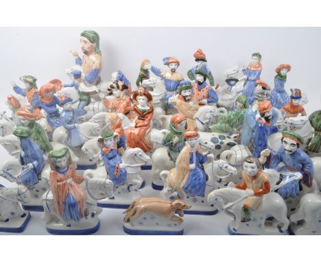 Rye Pottery - The Canterbury Tales - A complete collection of 20th century hand painted Chaucer figures to include Chaucer, T