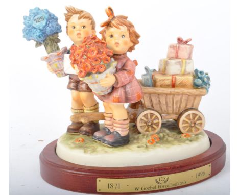 Hummel Goebel - A NOS New Old Stock boxed German Hummel Goebel porcelain group scene diorama figurine entitled 'Love's Bounty